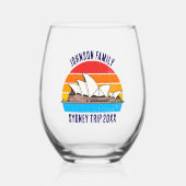 Sydney Australia Opera House gepersonaliseerd Wijnglas Zonder Voet (Voorkant)