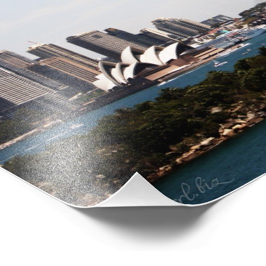 Sydney Australia" Opera House & Harbour Bridge Foto Afdruk (Hoek)