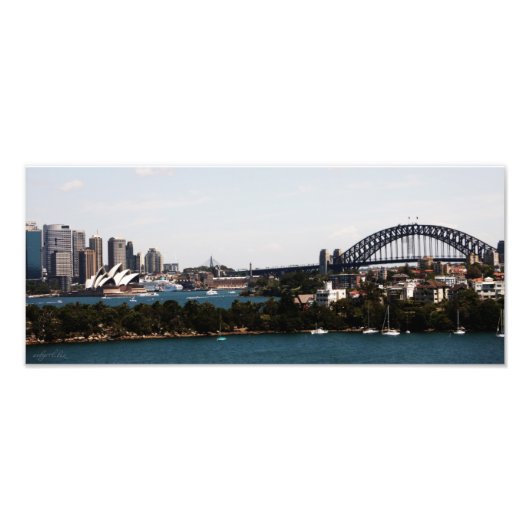 Sydney Australia" Opera House & Harbour Bridge Foto Afdruk (Voorkant)