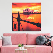 Sydney Australia Opera House Oranje Sky Canvas Afdruk (Insitu (Woonkamer))