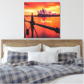Sydney Australia Opera House Oranje Sky Canvas Afdruk (Insitu (Slaapkamer))