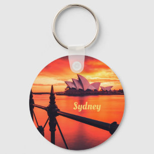 Sydney Australia Opera House Oranje Sky Sleutelhanger