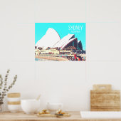 Sydney Australia Opera House reisdruk Poster (Keuken)