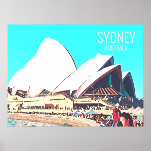 Sydney Australia Opera House reisdruk Poster (Voorkant)
