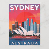 Sydney Australia Opera House Skyline Briefkaart (Voorkant)