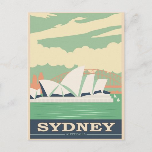 Sydney Australia Opera House Vintage Travel Briefkaart (Voorkant)