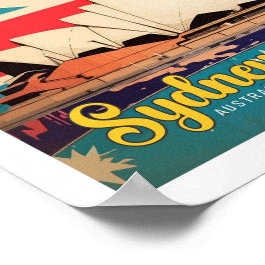 Sydney Australia Pop Art Travel Illustration Poster (Hoek)