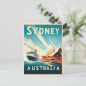 Sydney Australia Retro Travel Briefkaart (Staand voorkant)