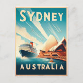 Sydney Australia Retro Travel Briefkaart (Voorkant)
