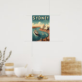 Sydney Australia Retro Travel Poster (Keuken)