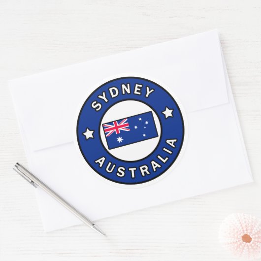 Sydney Australia Ronde Sticker (Envelop)