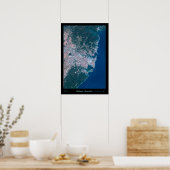 Sydney Australia Satellite poster foto print map (Keuken)
