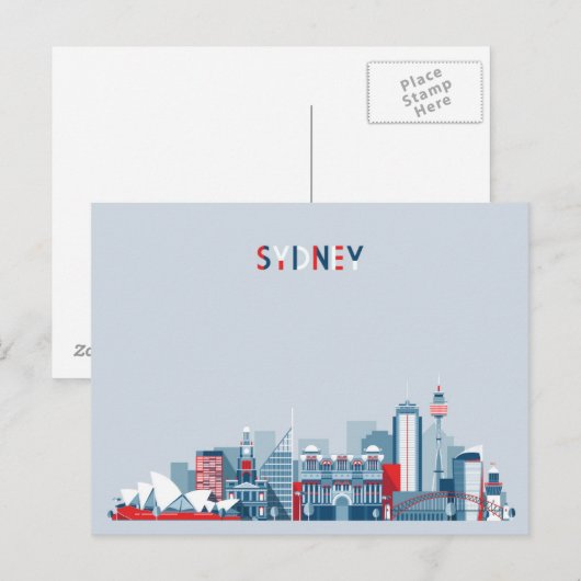 Sydney Australia Skyline Briefkaart (Voorkant / Achterkant)