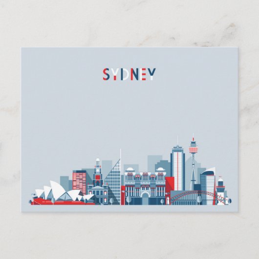 Sydney Australia Skyline Briefkaart (Voorkant)