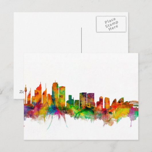 Sydney Australia Skyline Briefkaart (Voorkant / Achterkant)