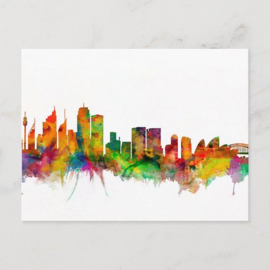 Sydney Australia Skyline Briefkaart (Voorkant)