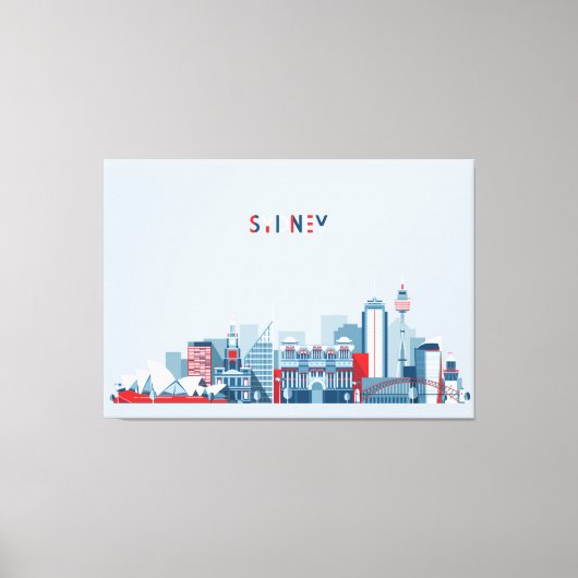 Sydney Australia Skyline Canvas Afdruk (Voorkant)