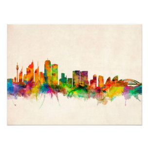 Sydney Australia Skyline Cityscape Foto Afdruk