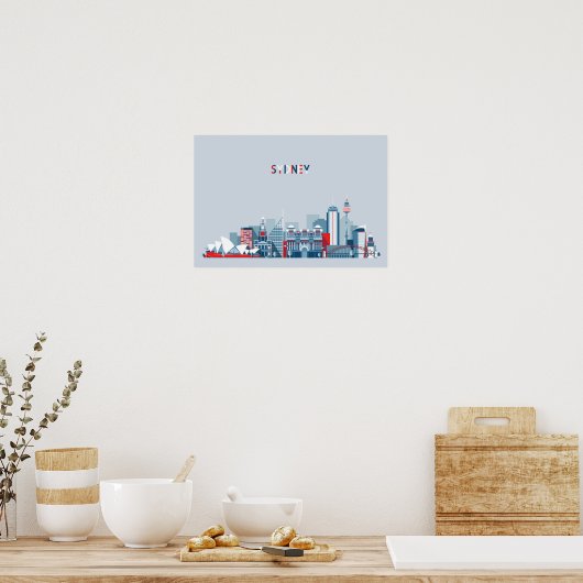 Sydney Australia Skyline Poster (Keuken)