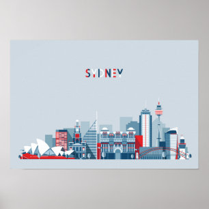 Sydney Australia Skyline Poster