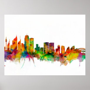 Sydney Australia Skyline Poster