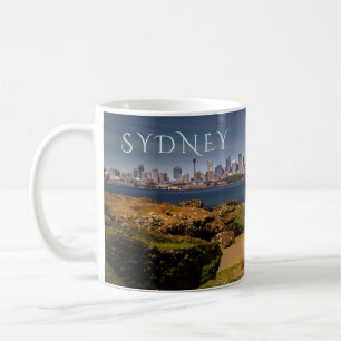 Sydney Australia Skyline, van Bradleys Head Koffiemok