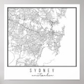 Sydney Australia Street Map Poster (Voorkant)