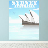 Sydney Australia Travel poster Canvas Afdruk (Insitu (Houten vloer))