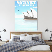 Sydney Australia Travel poster Canvas Afdruk (Insitu (Slaapkamer))