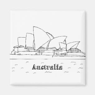 Sydney Australia Vacation Drawing Vacation Art Tra Magneet
