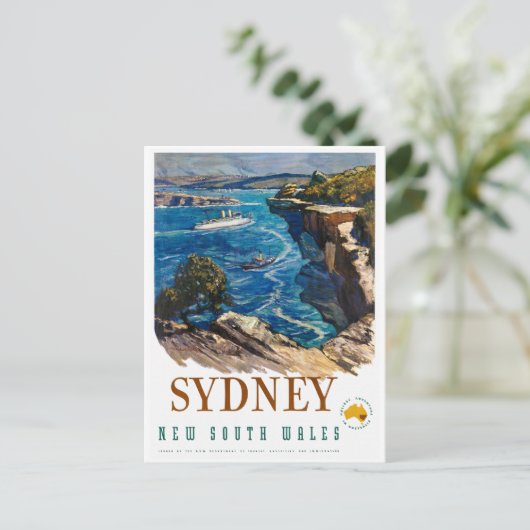 Sydney Australia Vintage Poster herstelde Briefkaart (Staand voorkant)