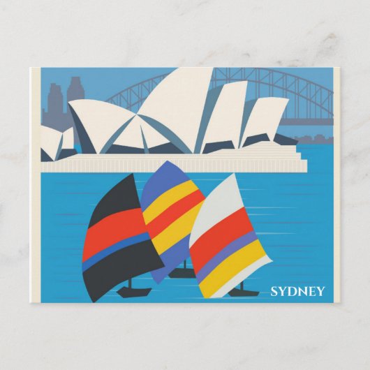 Sydney Australia Vintage Travel Briefkaart (Voorkant)