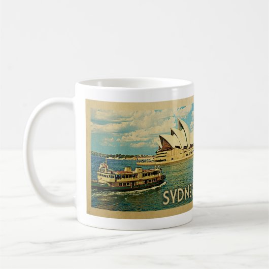 Sydney Australia Vintage Travel Koffiemok (Links)