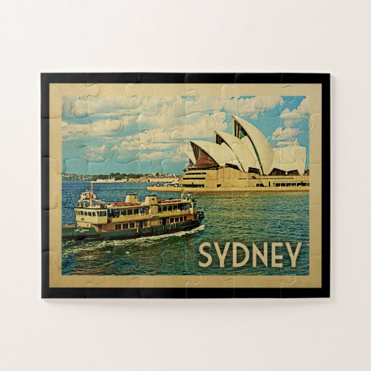 Sydney Australia Vintage Travel Legpuzzel (Horizontaal)