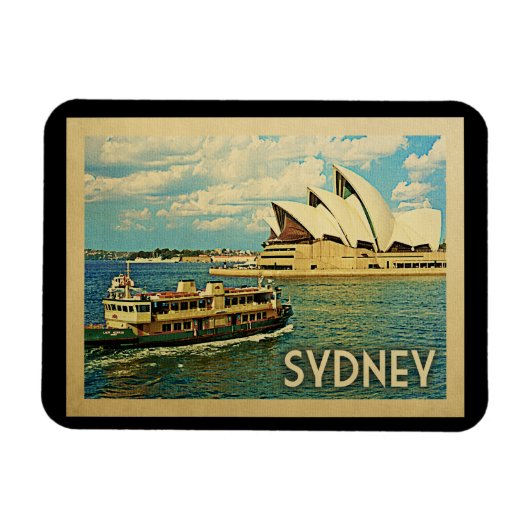 Sydney Australia Vintage Travel Magneet (Horizontaal)