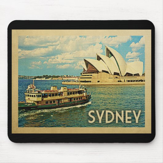 Sydney Australia Vintage Travel Muismat (Voorkant)