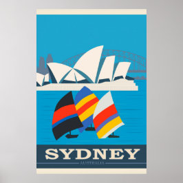Sydney Australia Vintage Travel Poster