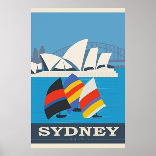 Sydney Australia Vintage Travel Poster (Voorkant)
