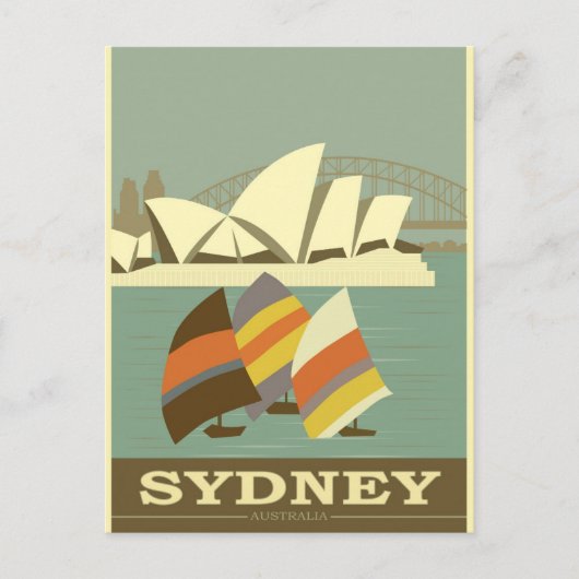 Sydney Australia Vintage Travel Poster Briefkaart (Voorkant)
