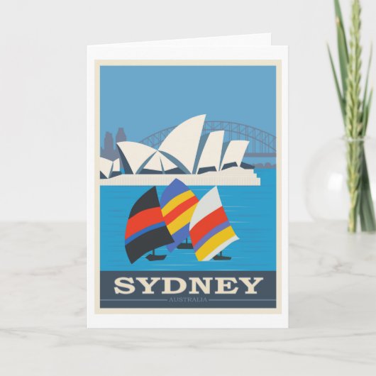 Sydney, Australia Vintage Travel Poster Kaart (Voorkant)