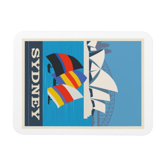 Sydney, Australia Vintage Travel Poster Magneet (Horizontaal)