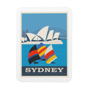 Sydney, Australia Vintage Travel Poster Magneet