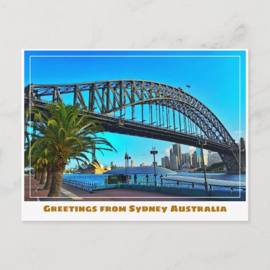 Sydney Australia with Bridge and Opera House Briefkaart (Voorkant)