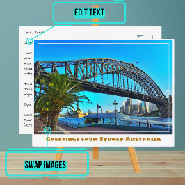 Sydney Australia with Bridge and Opera House Briefkaart