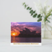 Sydney Australia with Opera House at Sunset Briefkaart (Staand voorkant)