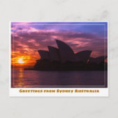 Sydney Australia with Opera House at Sunset Briefkaart (Voorkant)