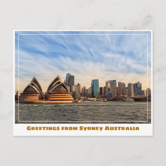 Sydney Australia with Opera House from Water Briefkaart (Voorkant)
