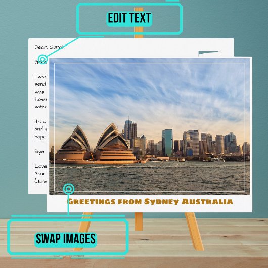 Sydney Australia with Opera House from Water Briefkaart