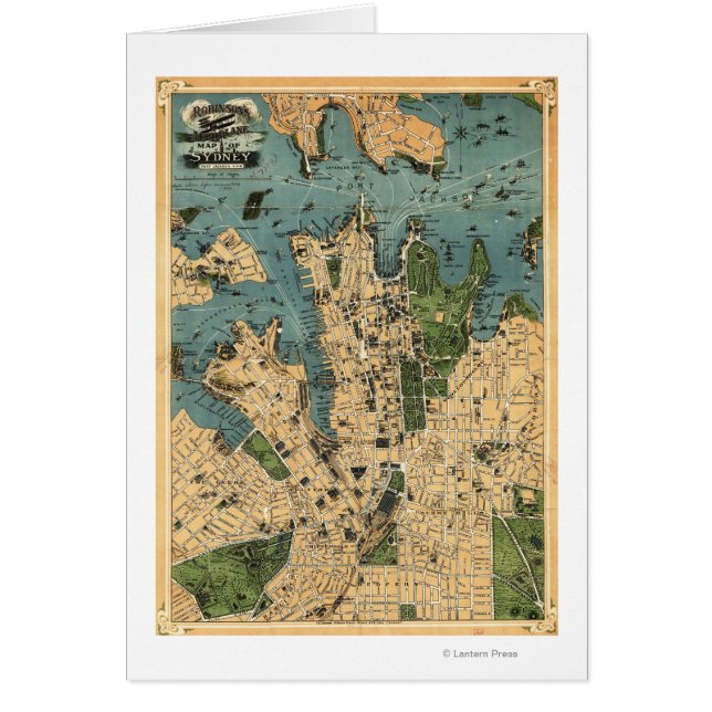 Sydney, AustraliaPanoramic Map (Voorkant)