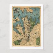 Sydney, AustraliaPanoramic Map Briefkaart (Voorkant)